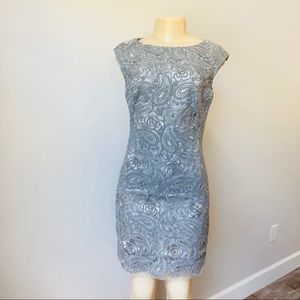 Grey crochet lace dress